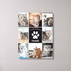 Cat Memorial Custom Photo Collage In Loving Memory Canvas Print