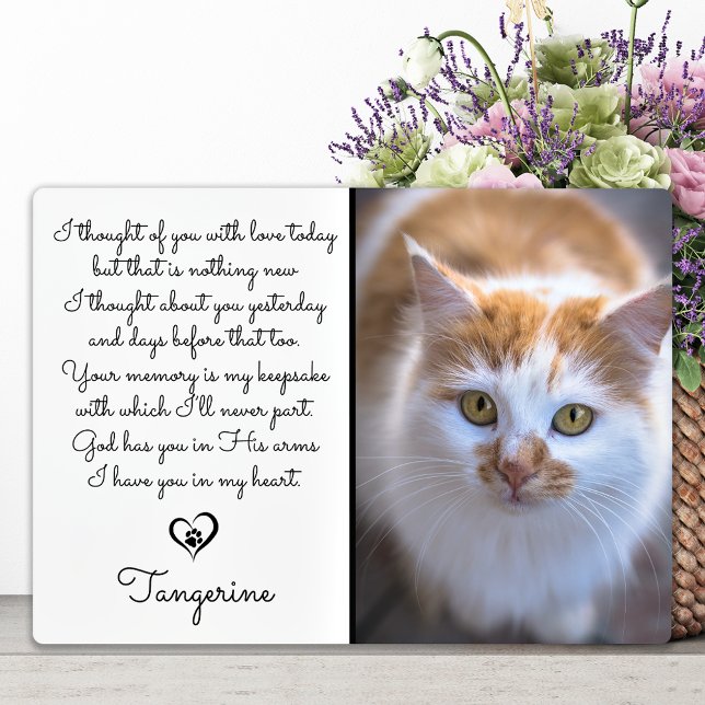 Cat Memorial Gift - Pet Loss Sympathy Photo Plaque (Creator Uploaded)