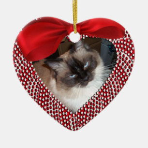 Cat Memorial Heart Shaped Ornament - CHRISTMAS