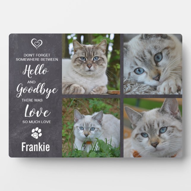 Cat Memorial Keepsake Sympathy Pet Loss Memorial Plaque (Front)