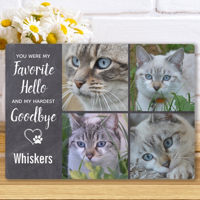 Cat Memorial Keepsake Sympathy Photo Pet Loss Plaque (Creator Uploaded)