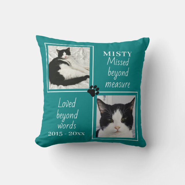 Cat Memorial Missed Beyond Measure Custom Photo  Cushion (Front)