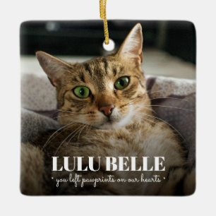Cat Memorial Photo Ceramic Ornament