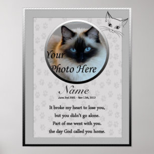 Cat Memorial Poster Print - Religious Verse