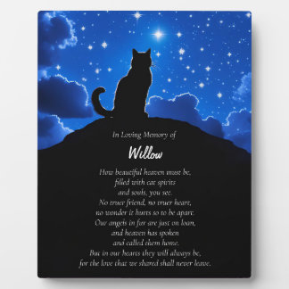 Cat Memorial Sympathy Spiritual Custom Name Plaque