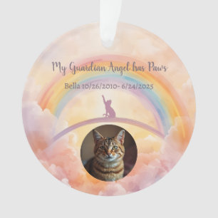 Cat Memorial Watercolor Rainbow Bridge Ornament