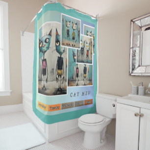 Cat men shower curtain