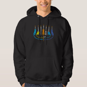 Cat Menorah Cute Jewish Kitten Hanukkah Chanukah P Hoodie