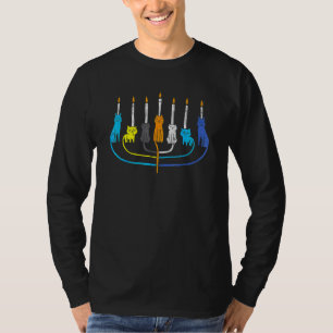 Cat Menorah Cute Jewish Kitten Hanukkah Chanukah P T-Shirt