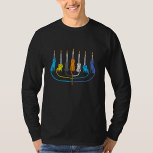 Cat Menorah Cute Jewish Kitten Hanukkah Chanukah P T-Shirt