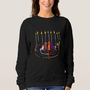 Cat Menorah Hanukkah Sweatshirt