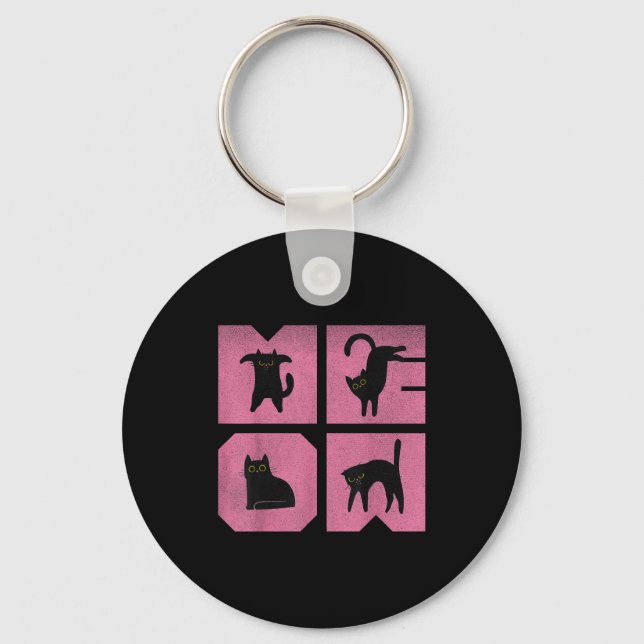 Cat - Meow Art  Key Ring (Front)