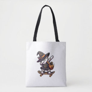 Cat Meow Debbing On Skateboad Apparel Kids Hallowe Tote Bag