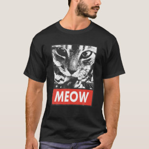 Cat Meow Funny Cartoon Kitten Pet Lovers T-Shirt