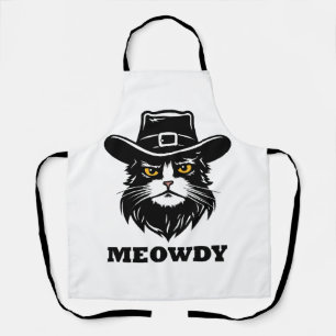 Cat Meow Howdy Funny Cat Apron