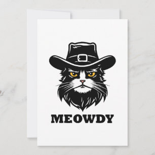 Cat Meow Howdy Funny Cat Invitation
