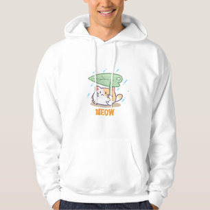 cat meow in raining amazing design  hoodie