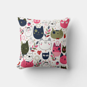 cat meow pattern cushion