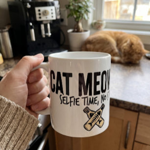 Cat Meowfia Text Logo - Funny No Stress Cat Lover Coffee Mug