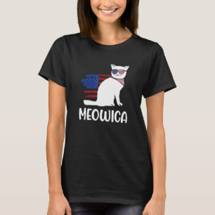 Cat Meowica 4th of July Boys Girls Men  cat T-Shirt