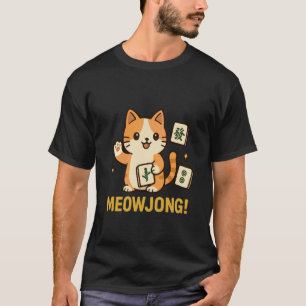 Cat Meowjong Player Mahjong T-Shirt