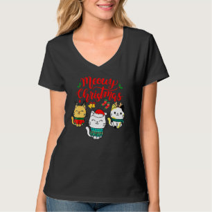 Cat Meowy Family Matching Christmas Pajamas Santa  T-Shirt