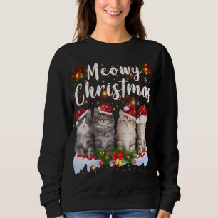Cat Meowy Family Matching Christmas Pyjamas Santa Sweatshirt
