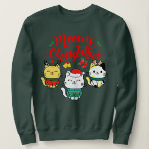 Cat Meowy Family Matching Christmas Pyjamas Santa Sweatshirt