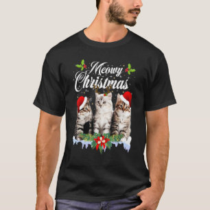 Cat Meowy Family Matching Christmas Pyjamas Santa T-Shirt