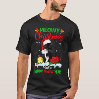 Cat Meowy Family Matching Christmas Pyjamas Santa  T-Shirt