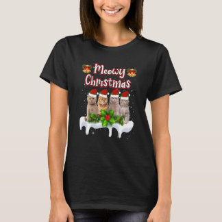 Cat Meowy Family Matching Christmas Pyjamas Santa T-Shirt