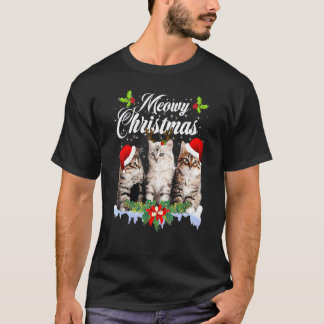 Cat Meowy Family Matching Christmas Pyjamas Santa T-Shirt