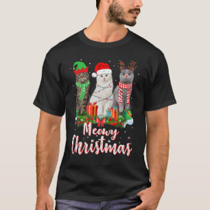 Cat Meowy Family Matching Christmas Pyjamas Santa  T-Shirt