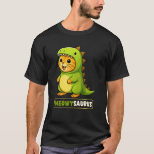 Cat Meowysaurus Dinosaur Costume Trex Mum Dad Kids T-Shirt