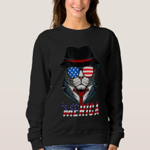 Cat Merica 4th Of July Merica Men Boys Girls Ameri Sweatshirt