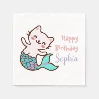 Cat Mermaid Girl Birthday Party  Purrmaid Meowmaid