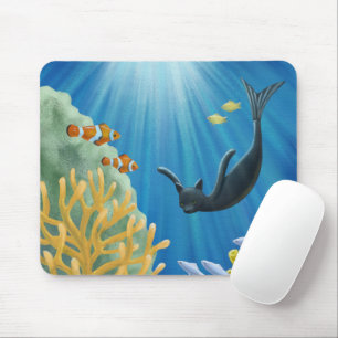 Cat Mermaid Mouse Pad