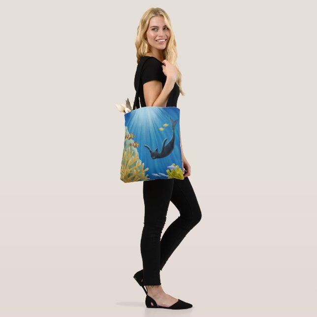 Cat Mermaid Tote Bag (On Model)