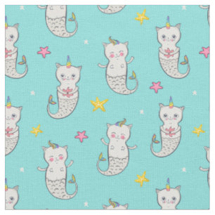 Cat Mermaids Fabric
