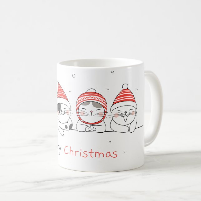 Cat Merry Christmas Coffee Mug (Front Right)