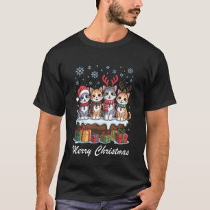 Cat Merry Christmas Cute Pet Lovers Funny Holiday  T-Shirt
