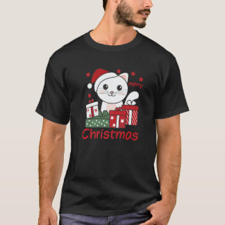 Cat Merry Christmas Winter Animals Cats Christmas  T-Shirt