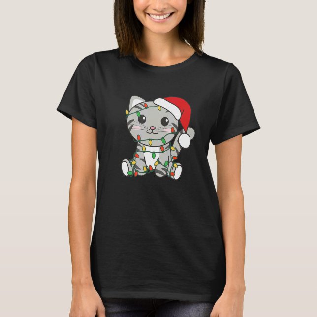 Cat Merry Christmas Winter Animals Cats Christmas  T-Shirt (Front)