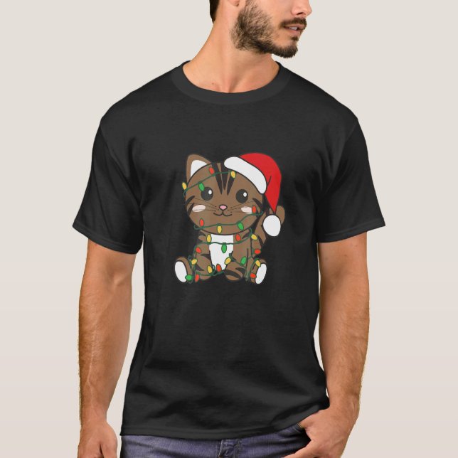 Cat Merry Christmas Winter Animals Cats Christmas  T-Shirt (Front)
