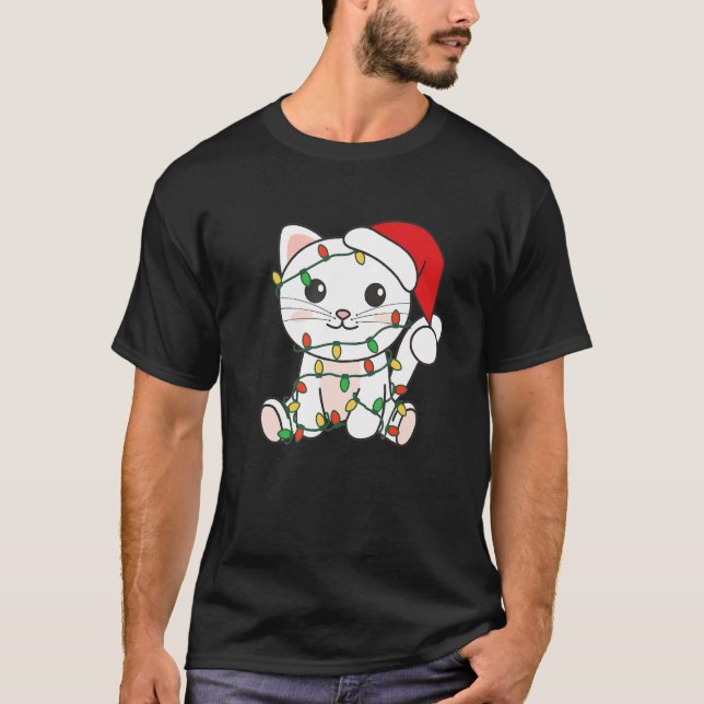 Cat Merry Christmas Winter Animals Cats Christmas  T-Shirt (Front)
