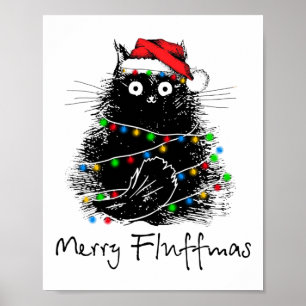 Cat Merry Fluffmas Cat Lover Christmas Gift  Poster