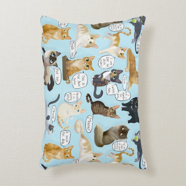 Cat Mewsings Pillow (Front(Vertical))