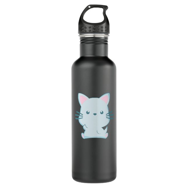 Cat Middle Finger 710 Ml Water Bottle (Front)