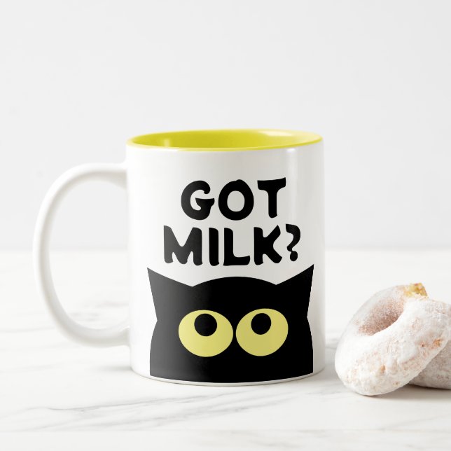 Cat Milk? funny cat meme coffee mug gift  (With Donut)