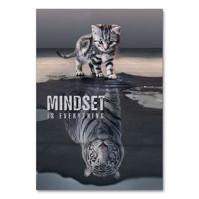 Cat Mindset Is Everything Table Number (Front)